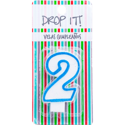 Vela Cumpleaños Drop It! Glitter N°2 - 1 un.