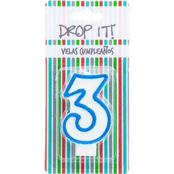 Vela Cumpleaños Drop It! Glitter N°3 - 1 un.