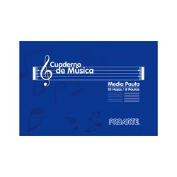 Cuaderno de música color media pauta 8 pautas 10 hojas