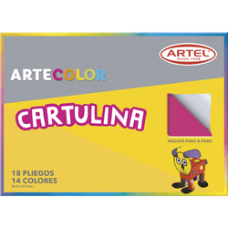 Cartulinas Color Carpeta 18 Pliegos de Colores 26.5 x 37.5 cm