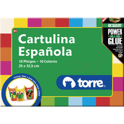 Cartulina Española de Colores Carpeta 10 Pliegos de 25 x 32.5 cm