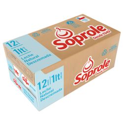 Pack 12 un. Leche Soprole Descremada Natural 1 L