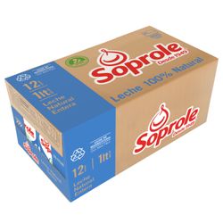Pack 12 un. Leche Soprole Entera Natural 1 L