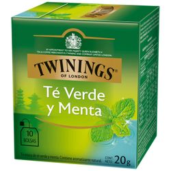 Té Verde y Menta Twinings 20 g 10 un.