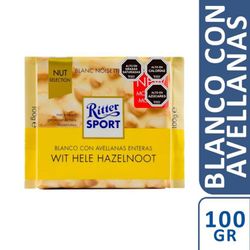 Chocolate Blanco Ritter Sport con Avellanas Enteras 100 g
