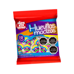 Huevitos de Chocolate Dos en Uno Macizos 51 g 10 un.