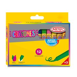 Lápices Cera Crayones 12 Colores