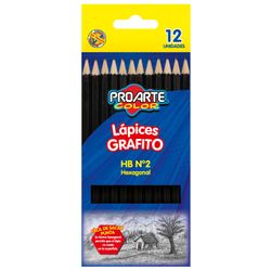 Lápices Grafito Color Hb N°2 Hexagonales 12 un.