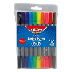 Marcador Doble Punta Proarte 10 Colores