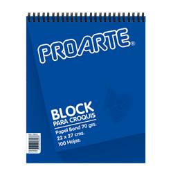 Croquera Proarte Papel Bond, 100 Hojas de 22 cms x 27 cms, 70 g