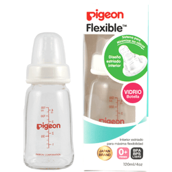 Mamadera Pigeon Chupete Peristáltico de Vidrio 120 ml