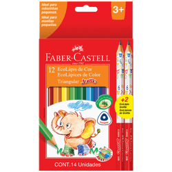 Lápiz Faber-Castell Tamaño XL Triangular 12 Colores