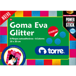 Bolsón Goma Eva Glitter con Sticker Torre