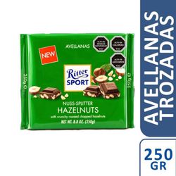 Chocolate de Leche Ritter Sport con Avellanas Trozadas 250 g