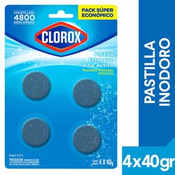 Pastilla Estanque Baño Clorox Baño Azul 40 g 4 un.