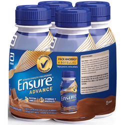 Pack 4 un. Alimento Nutricional Ensure Advance Chocolate 220 ml