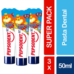 Pasta Dental Pepsodent Minipep 3 un. 50 ml