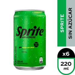 Pack 6 un. Bebida Sprite Sin Azúcar 220 ml