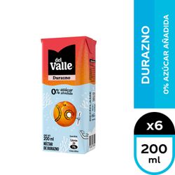 Pack 6 un. Néctar Durazno 0% Azúcar Añadida 200 ml