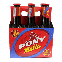 Pack 6 un. Gaseosa Pony Malta 330 cc