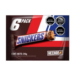 Chocolate de Leche Snicker con Mani 6 un. 316 g