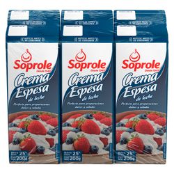 Pack 6 un. Crema de Leche Soprole Natural 200 ml