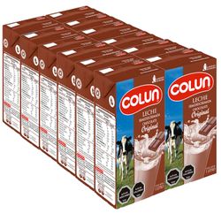 Pack 12 un. Leche Colun Semidescremada Chocolate Receta Original 1 L