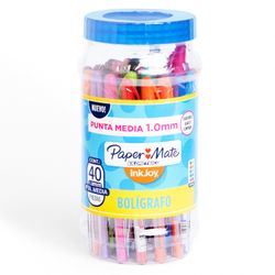 Bolígrafo colores cánister 40 un.