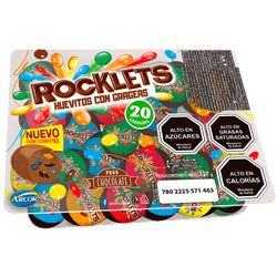 Huevos de Chocolate Rocklets Dos en Uno, Bandeja, 127 g