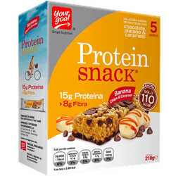Barra Proteína Your Goal Snack Banana Chips & Caramel 5 un.