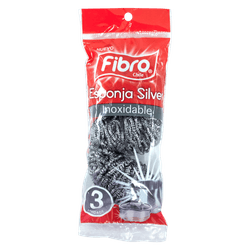 Esponja Fibro Silver Inoxidable 3 un.