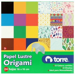 Block papel lustre origami 16 x 16 cm 24 hojas