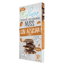 Chocolate de Leche en Linea con Almendras Nuss Sin Azúcar Añadida 50 g
