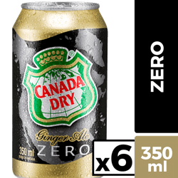 Pack 6 un. Bebida Canada Dry Ginger Ale Lata 350 ml