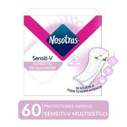 Protectores Diarios Cortos Nosotras Sensitiv Multiestilo 60 un.