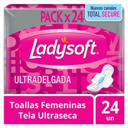 Toallas Higiénicas Ladysoft Malla con Alas 24 un.