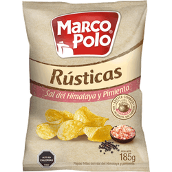 Papas Fritas Marco Polo Rústicas con Sal Rosada y Pimienta 185 g