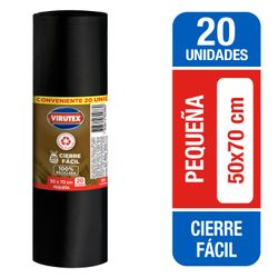 Bolsa de Basura Virutex Cierre Fácil 50 x 70 cm 20 un.