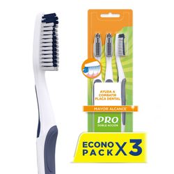 Cepillo de Dientes Pro Doble Acción Mayor Alcance 3 un.