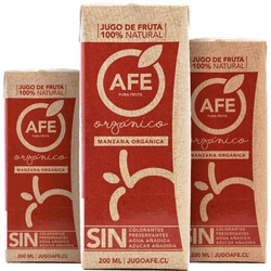 Pack 3 un. Jugo Afe Manzana Orgánica 200 cc