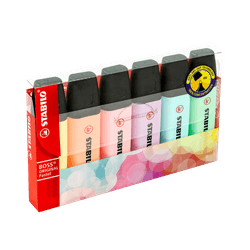 Pack Destacador Stabilo Boss Pastel Wallet 6 un.