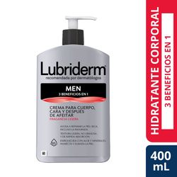 Crema Corporal Lubriderm Men's 3 en 1 con Fragancia 400 ml
