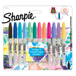 Marcadores Sharpie Colores Pasteles 12 un. + 5 Tarjetas para Colorear