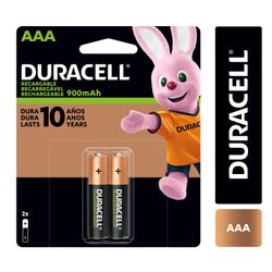 Pilas Duracell Recargables AAA 900 mAh 2 un.