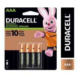 Pilas Duracell Recargables AAA 900 mAh 4 un.