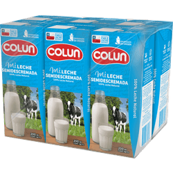 Pack 6 un. Leche Colun Semidescremada 200 ml