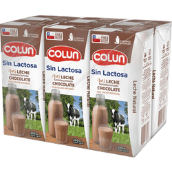 Pack 6 un. Leche Colun Sin Lactosa Chocolate 200 ml
