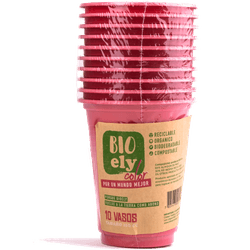 Vasos Rosado Bioely 350 cc 10 un.