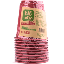 Vasos Rosado Bioely 500 cc 10 un.