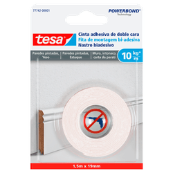 Cinta Adhesiva Doble Cara Tesa Montaje Superficies Delicadas 1.5 m